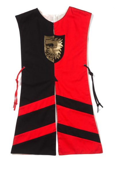 Tunique hraldique lion noir/rouge, taille 1