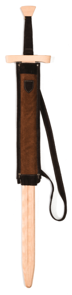 Double handed swordset leather darkbrown