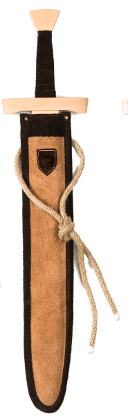 Swordset long leather lightbrown-darkbrown
