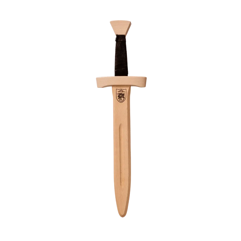 Épée courte, poignée en cuir marron foncé