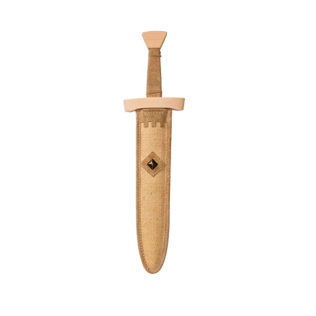 Schwertset kurz, Jute, Leder hellbraun