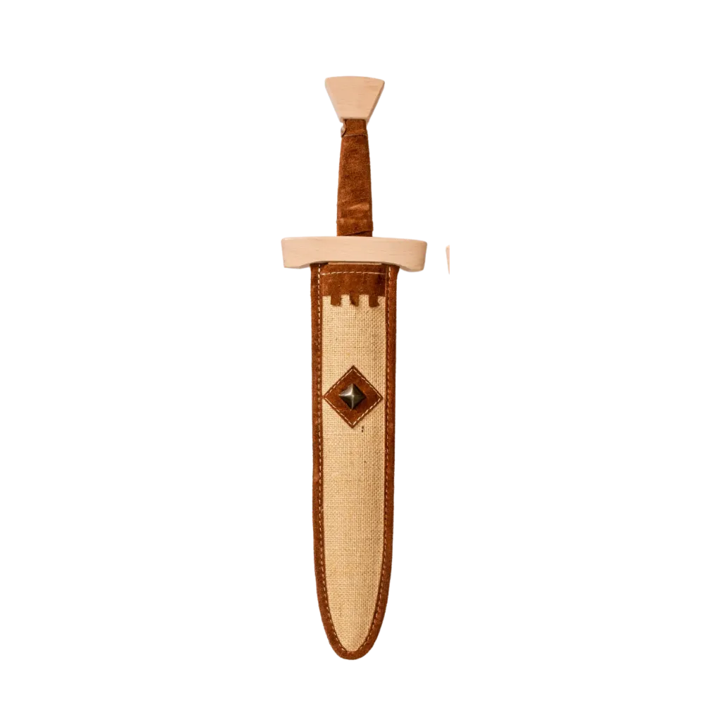 Schwertset kurz, Jute, Leder rotbraun