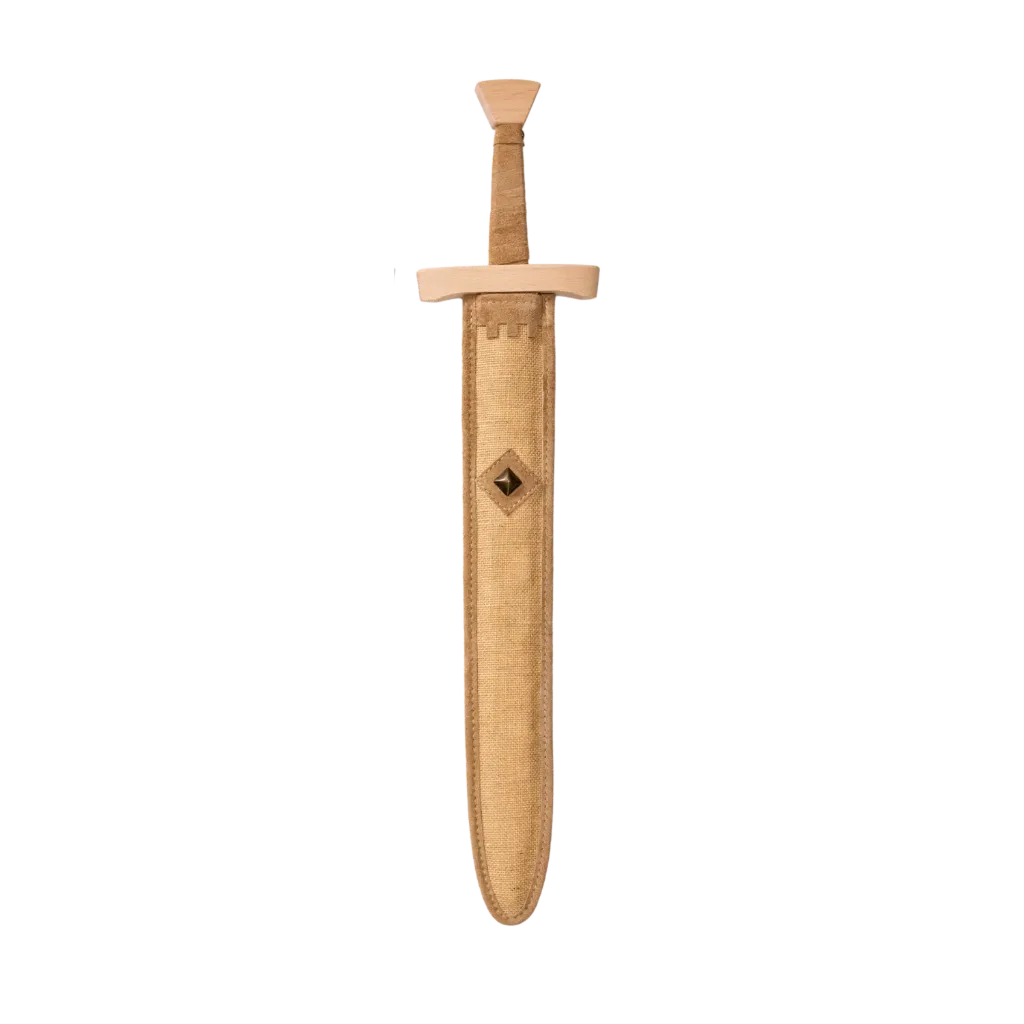Schwertset lang, Jute, Leder hellbraun