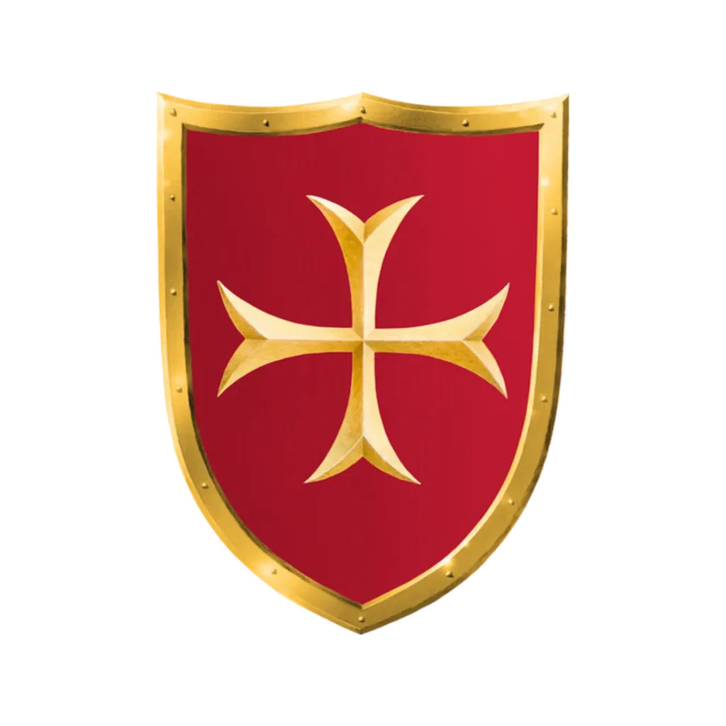 Small shield, golden cross on red
