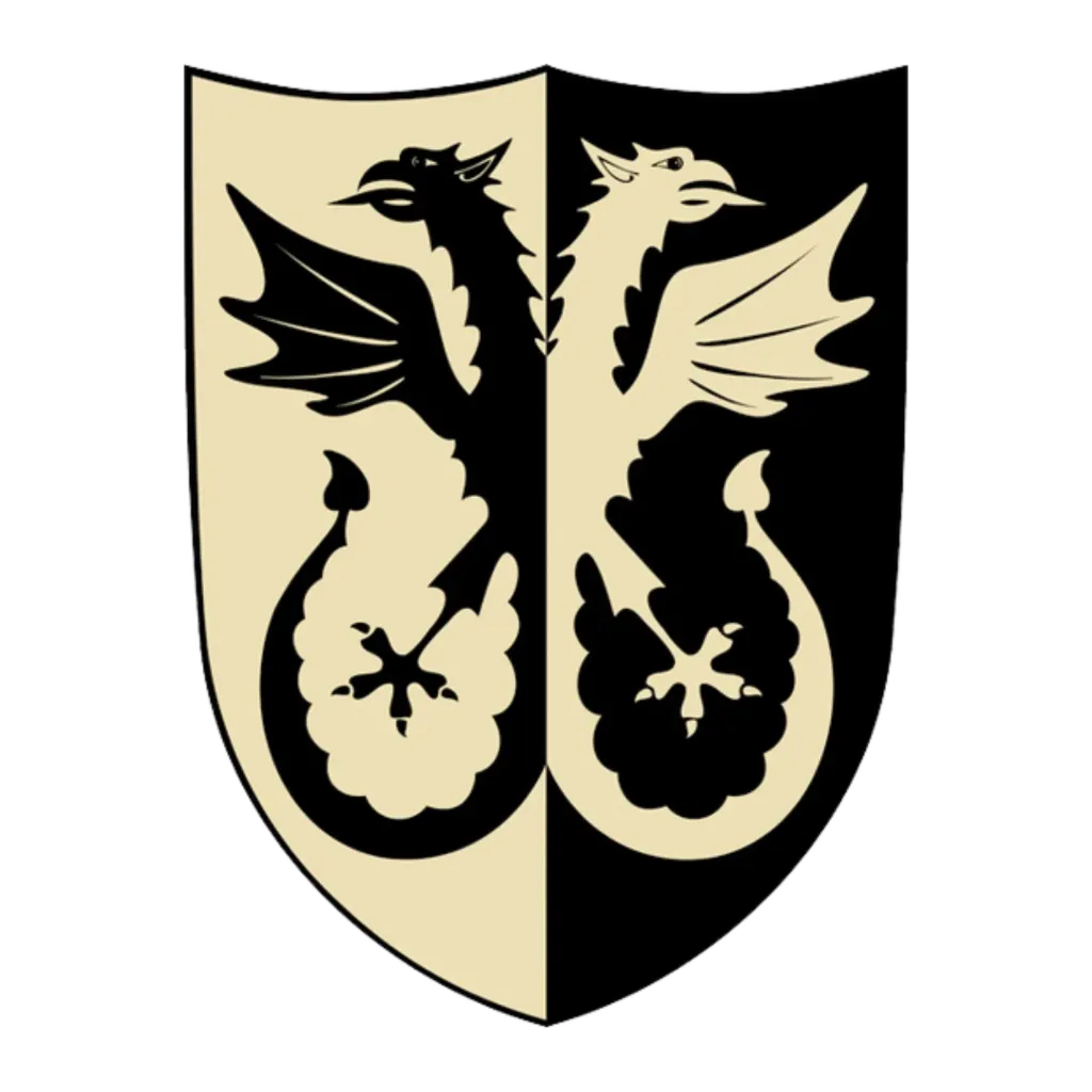 Schild klein, Adler auf schwarz-weiß
