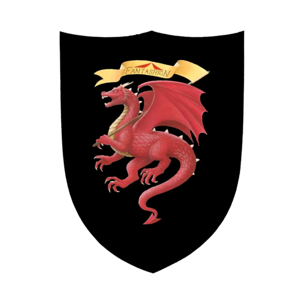 [F03] Schild klein Drache rot auf schwarz