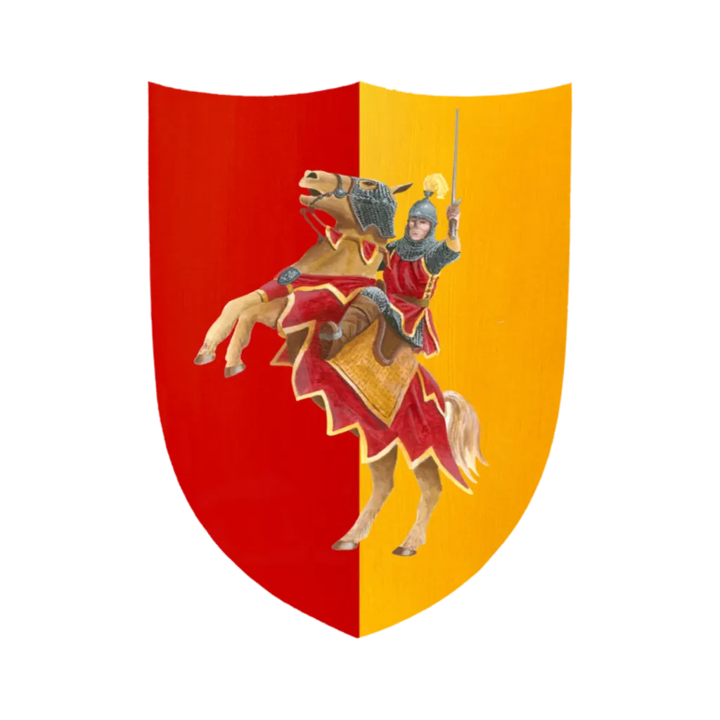 Schild klein Ritter auf rot-gelb