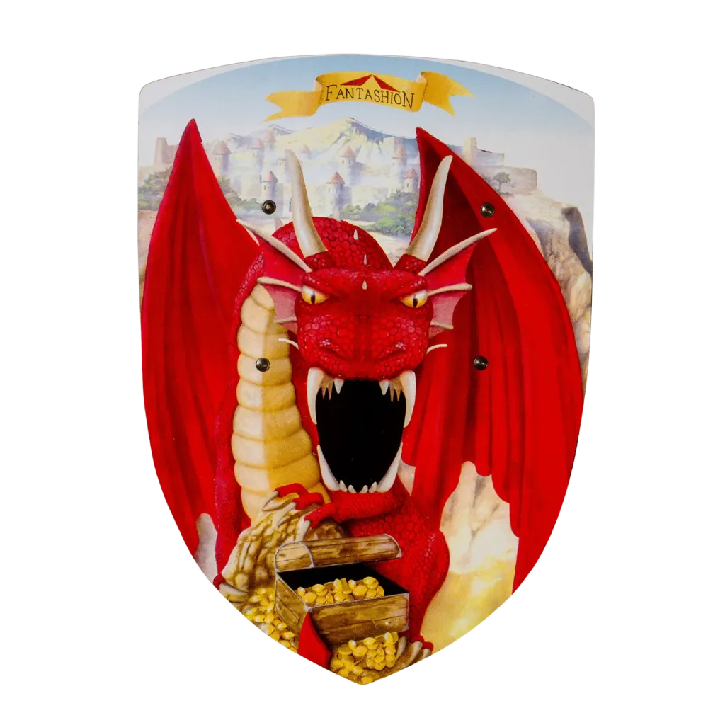 Schild groß, Drache rot