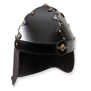 Helm, mit Nackenschutz Leinen schwarz
