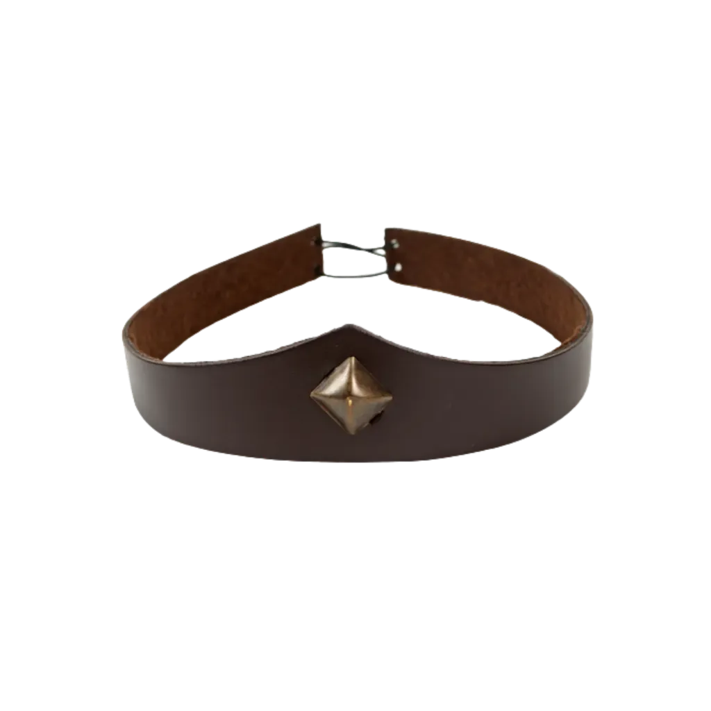Stirnband Leder dunkelbraun