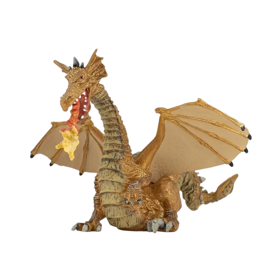 Feuerspeiender Drache, gold