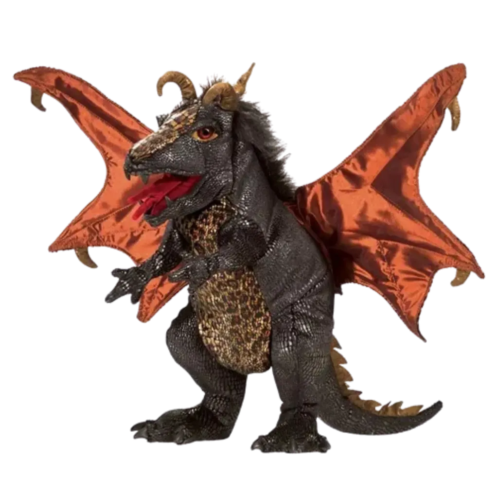 Handpuppe Schwarzer Drache
