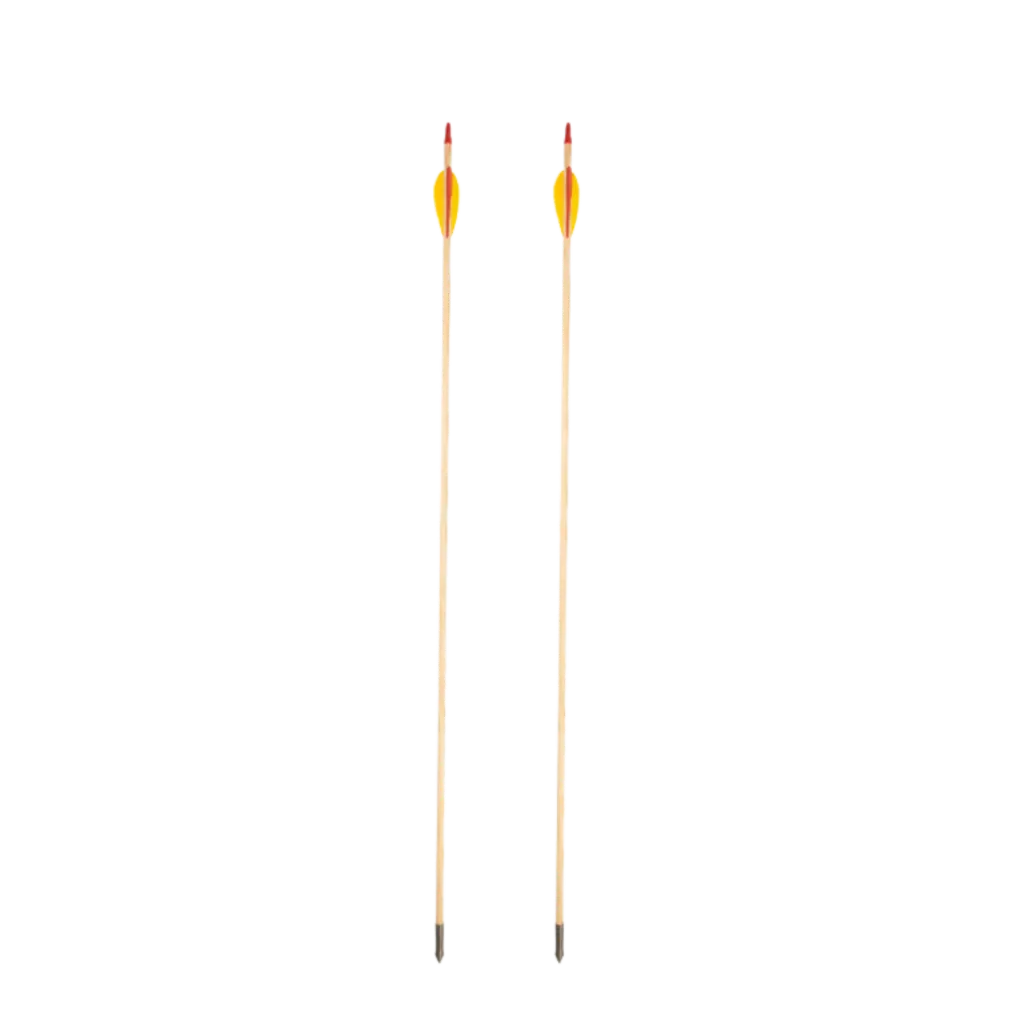 2 x 70cm arrows, brass-tipped sport arrows, for longbows